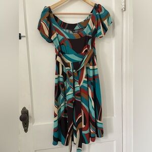 Vintage Bisou Bisou Geometric Pattern Dress